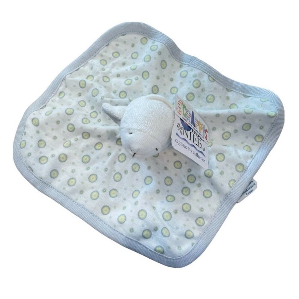 Under The Nile Security Blanket Lovey Organic Cotton Scrappy Lamb Green Dots